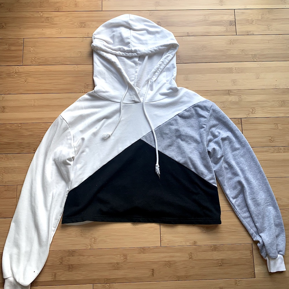 tri colored hoodie